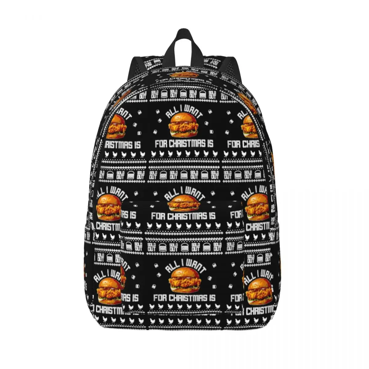 

Popeyes Chicken Sandwich Funny Ugly Christmas Sweaters Premium Backpack BookBag School Bag Computer Shoulder Bags for Men Women