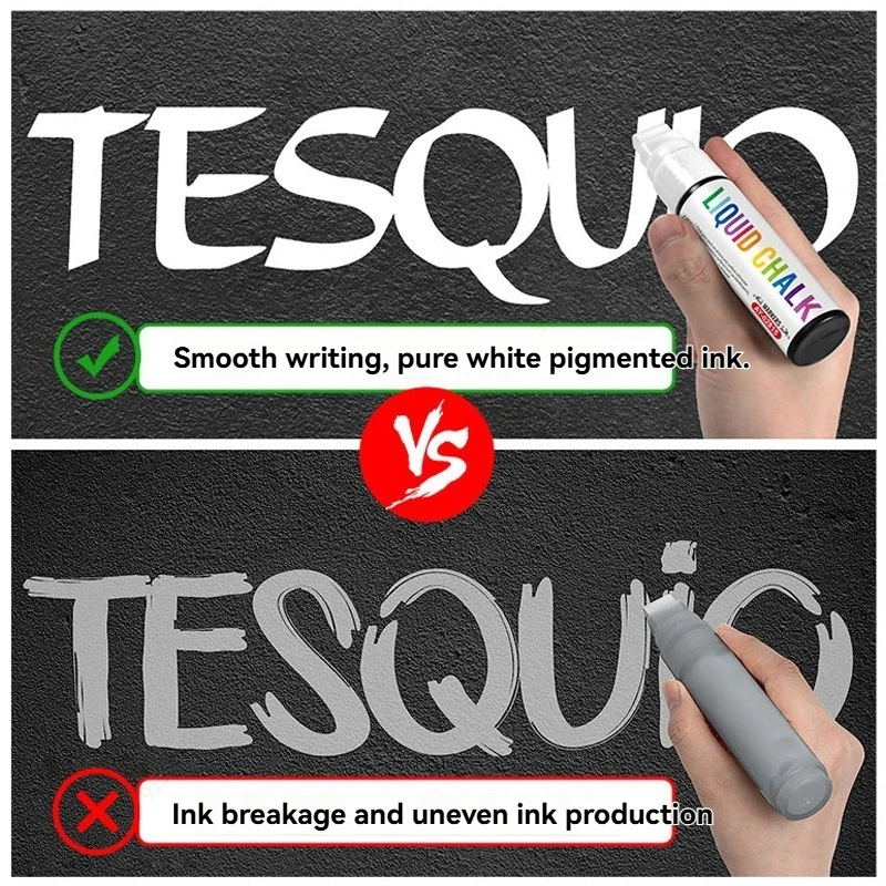 5 قطع/مجموعة علامات الطباشير البيضاء علامات السبورة السائلة، علامة الطباشير السائلة البيضاء للنوافذ، الزجاج - 1، 3، 6، 10، 15 مم نصائح
