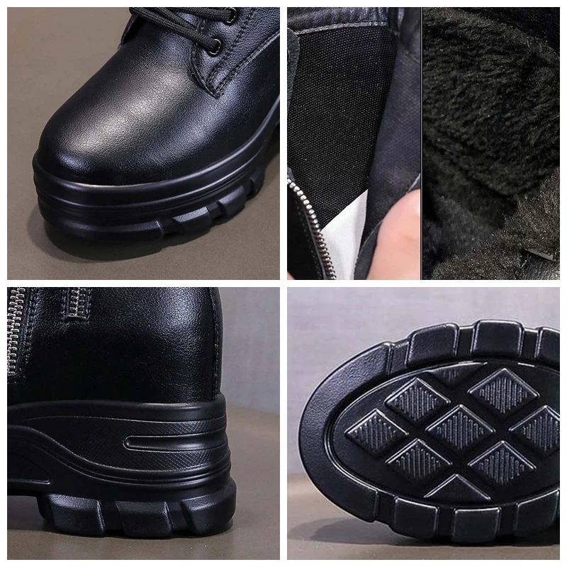 Fujin 9cm Microfiber Leather Women Chunky Sneaker Spring Platform Fashion Autumn Winter Plush Warm Casual Ankle Booties Shoes image 3