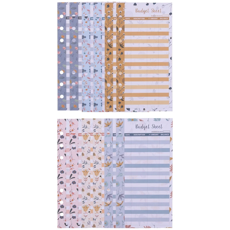 12แผ่นงบประมาณค่าใช้จ่าย, ออแกไนเซอร์เงินสำหรับ A6เอกสารงบประมาณ-สำหรับเงินสดและสมุดบัญชีแยกประเภท, สำหรับกระเป๋าเงิน, การวางแผนงบประมาณ