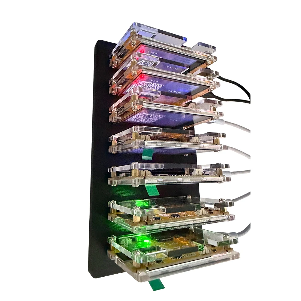 

Стабильный криптомайнер Nerdminersmminer+7 Slots Base с обновленным хешрейтом 7000KH/S, 2,8-дюймовым смарт-дисплеем для домашнего соло-майнинга Bitcoin