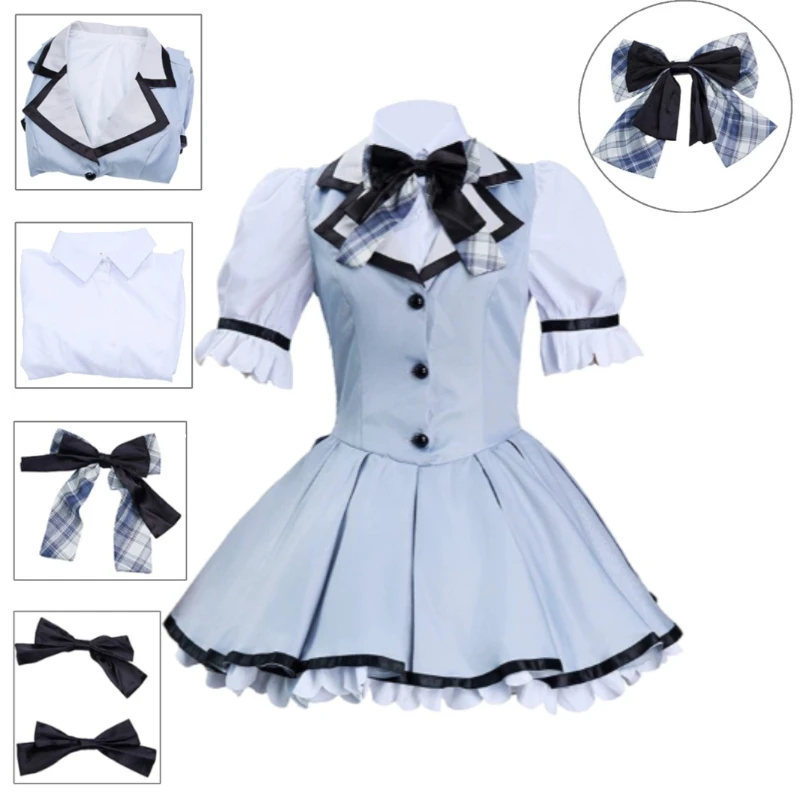 

Luna Sakurayuki Asahi Kokura Cosplay Costume Tsukini Yorisou Otome no Sahou Summer Sailor School Uniform Full Set Halloween