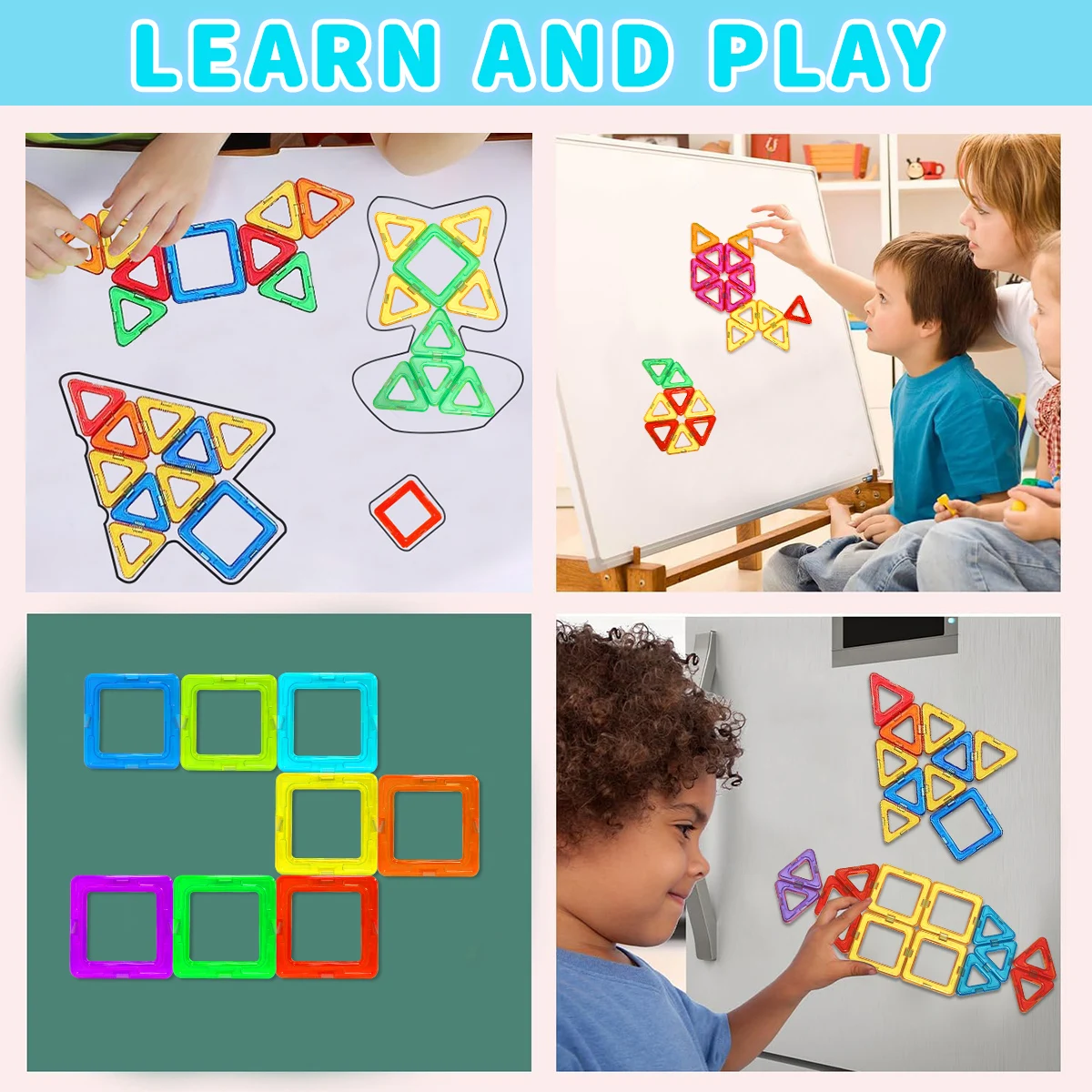 مجموعة مكعبات بناء مغناطيسية، مقاس كبير 20/40 قطعة ألعاب جذعية، ألغاز تعليمية للأطفال، هدية عيد الميلاد والهالوين