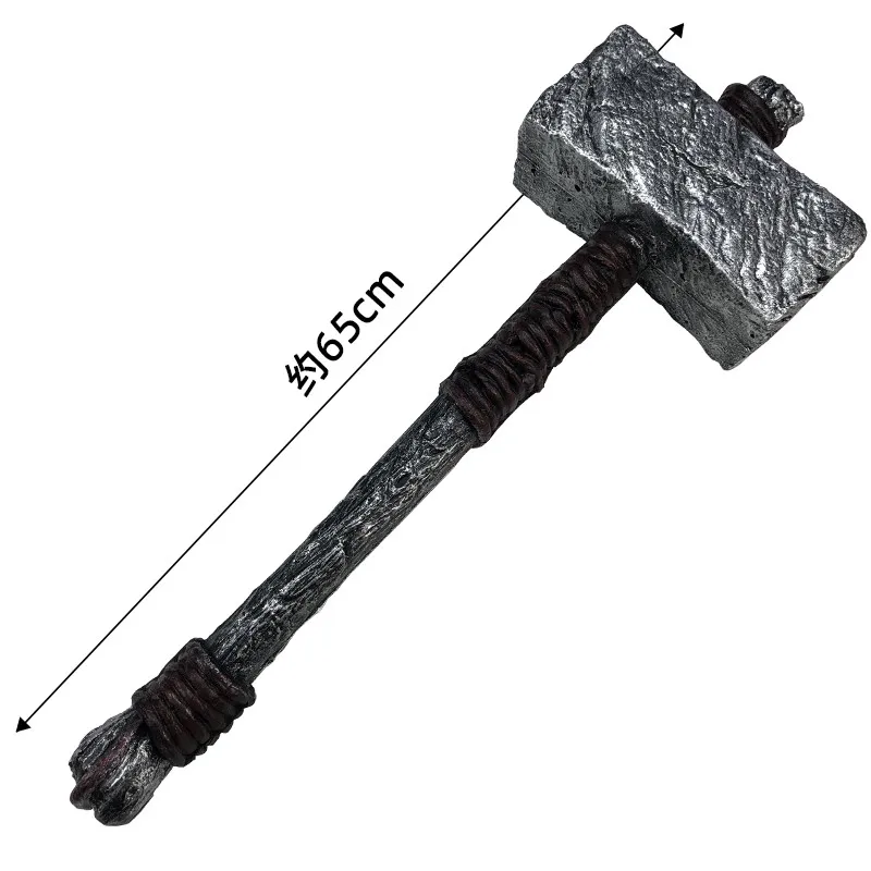 Cosplay Fighting Hammer War Beast Sacrifice Hammer Prop Game Movie Cos 1:1 Primitive Tribe Hammer Safety PU Weapon Model 63cm