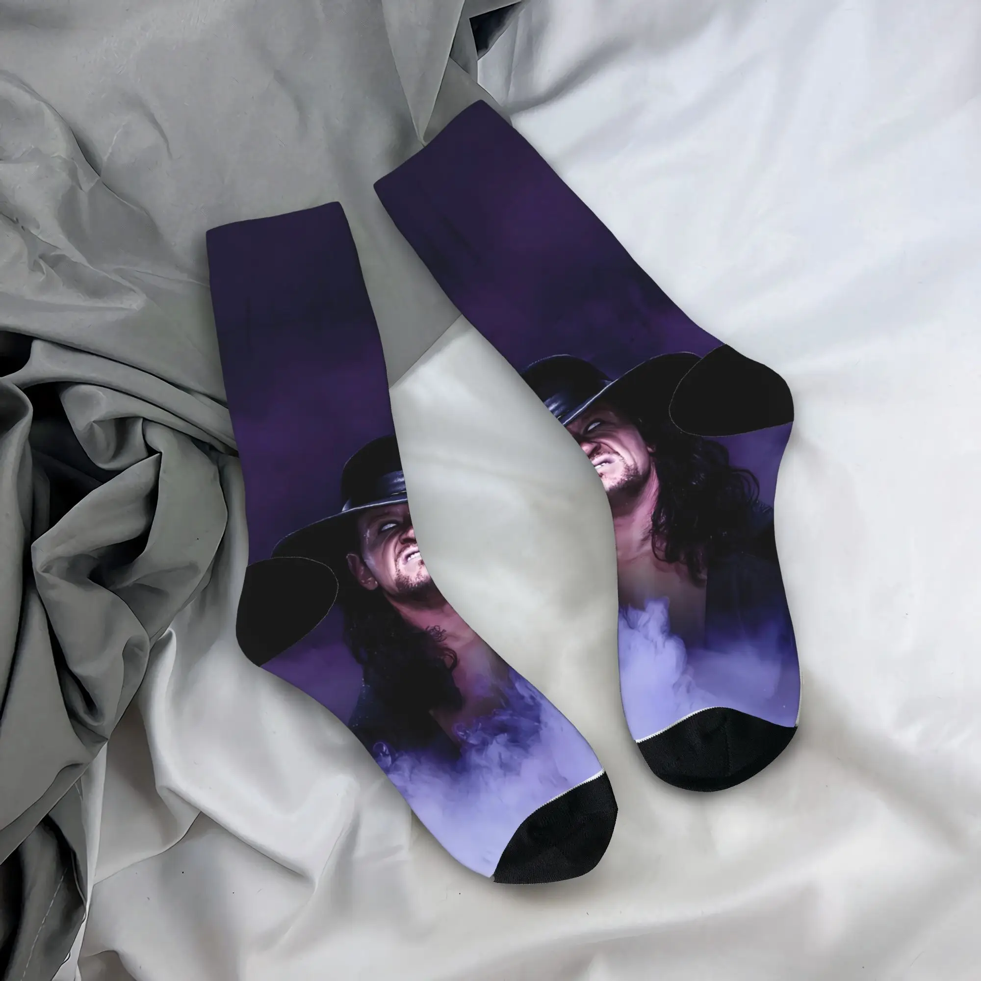 

Носки для борьбы Undertaker, повседневные чулки, мужские средние мягкие велосипедные носки, зимние дизайнерские нескользящие носки