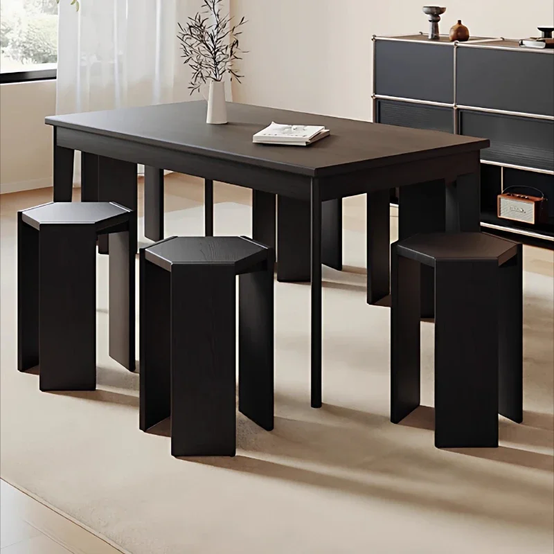 Space-saving Solid Wood Stackable Stool Foldable Nesting Benches for Living Room Ottoman Side Table Home Dining Table Chairs