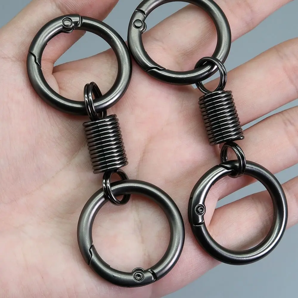 Metal Key Ring Creative Split Ring Double Ring Key Pendant Anti-lost Couple Metal Keychain Ring