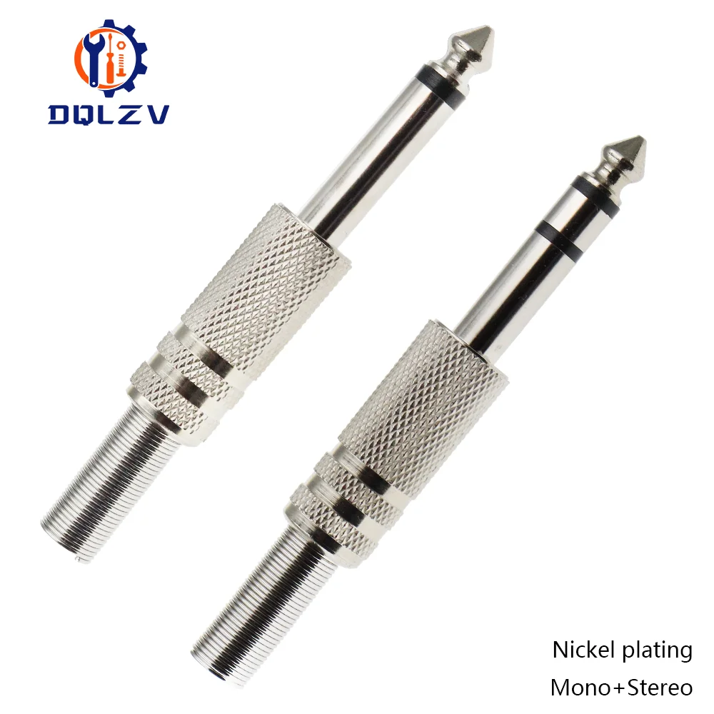 Vergoldung 6,35 MM Jack Stecker Männlich Mono Audio Stecker Adapter 1/4 Zoll Männlich Löten Audio Stereo Anschlüsse