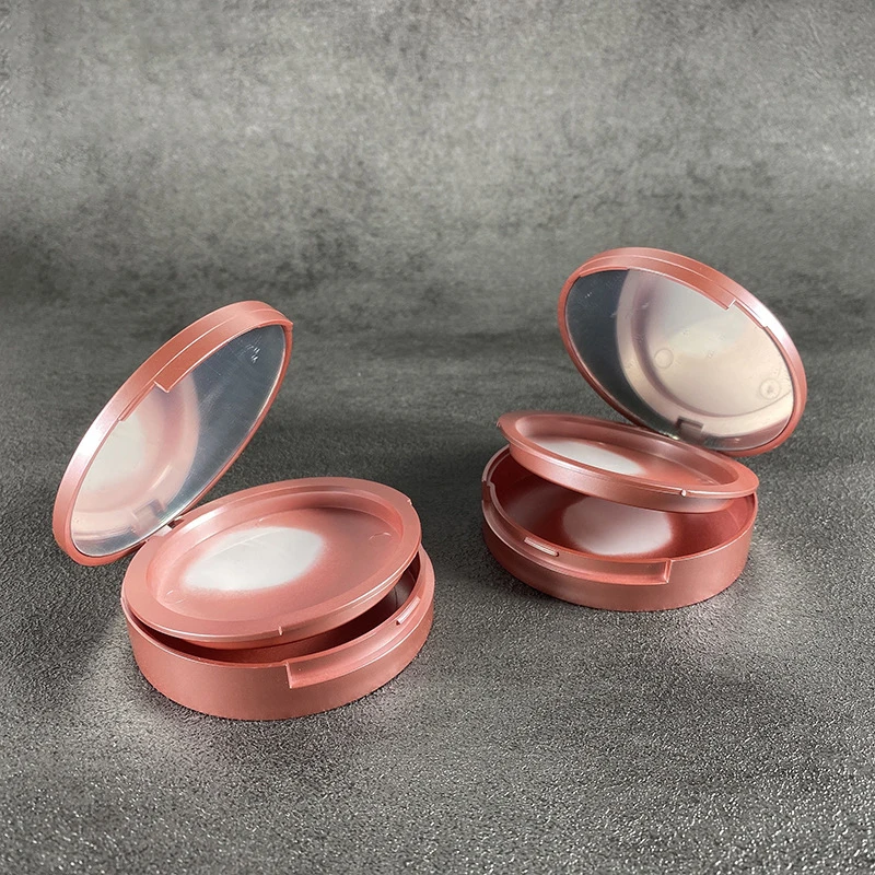 Rouge Box Portable Empty Compact Powder Container Makeup Packaging High Light Powder Compact DIY Blush Box With Mirror