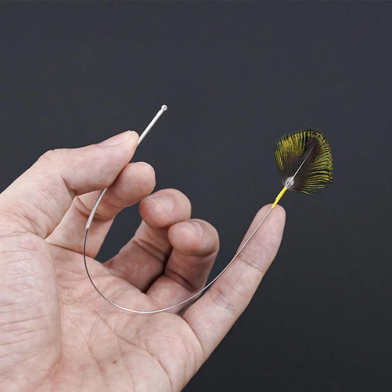 Pacock Feather Earpick Средство для удаления воска Кюретка для взрослых Ручка из нержавеющей стали Инструменты для копания ушей Ложка Чистящая палочка Здоровье Чистка ушей