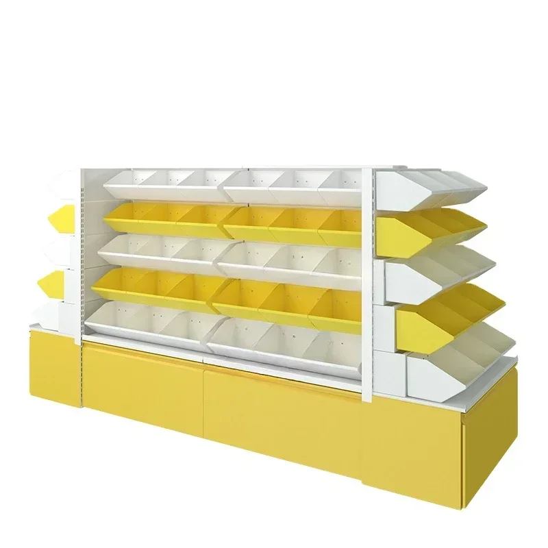 

Торговый центр, оптовые конфеты, сухофрукты, желтая коробка для закусок, витрина, многофункциональная нелокнистая полка для еды в супермаркете