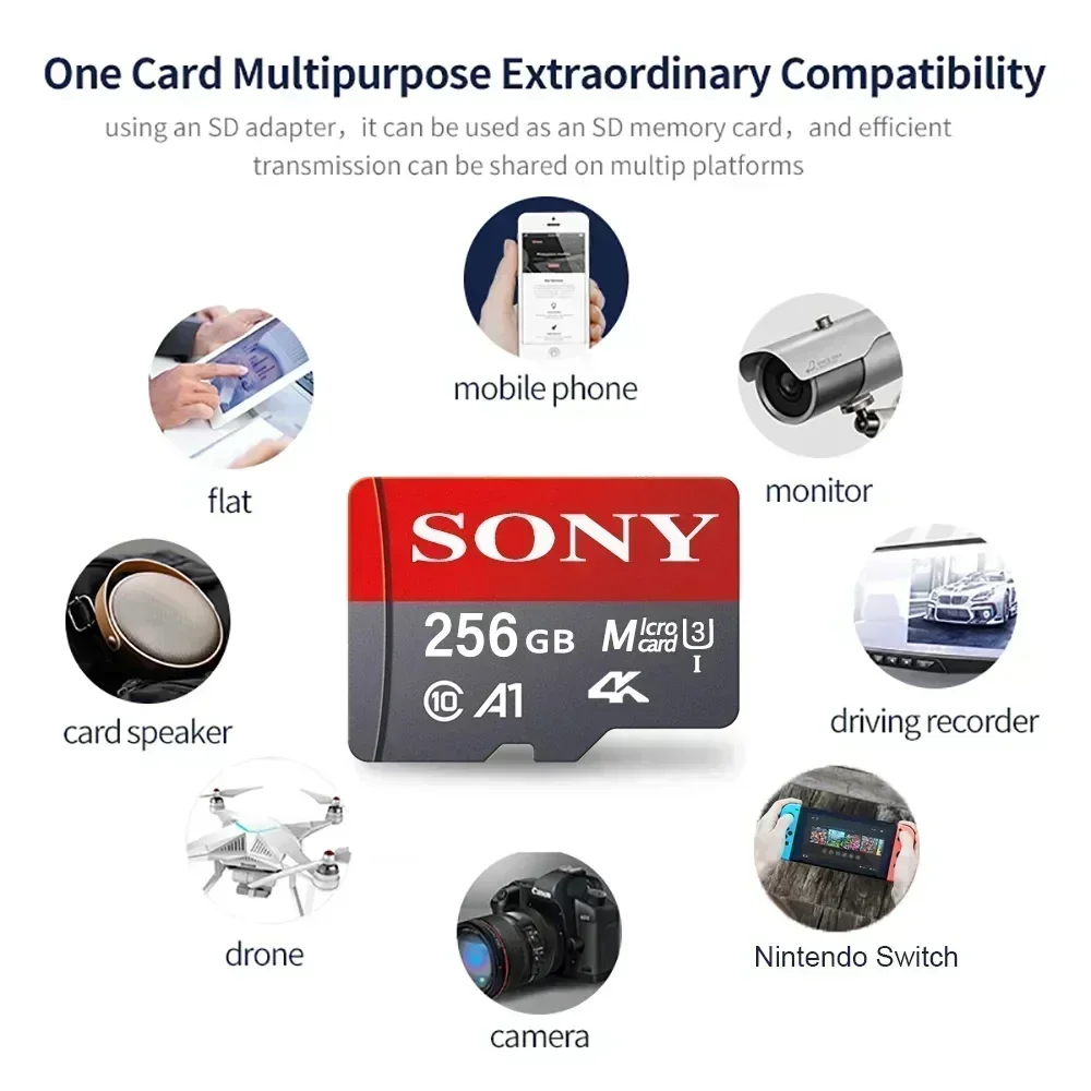 SONY 1TB Ultra Micro TF micro sd card 4K 512GB 256GB 128GB Mini Flash Sd Card 128GB High Speed SD Card For Phone/PC/Desktop/Mac