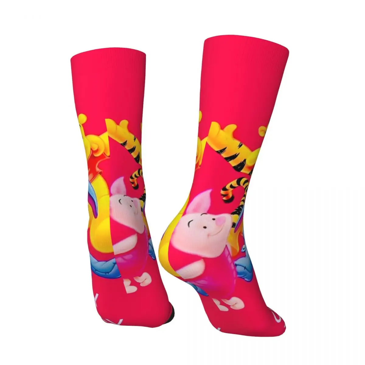 Winnie The Pooh Cartoon Stockings Men's Socks Medium Soft Leisure Socks Autumn Climbing Anti Slip Graphic Socks Gift