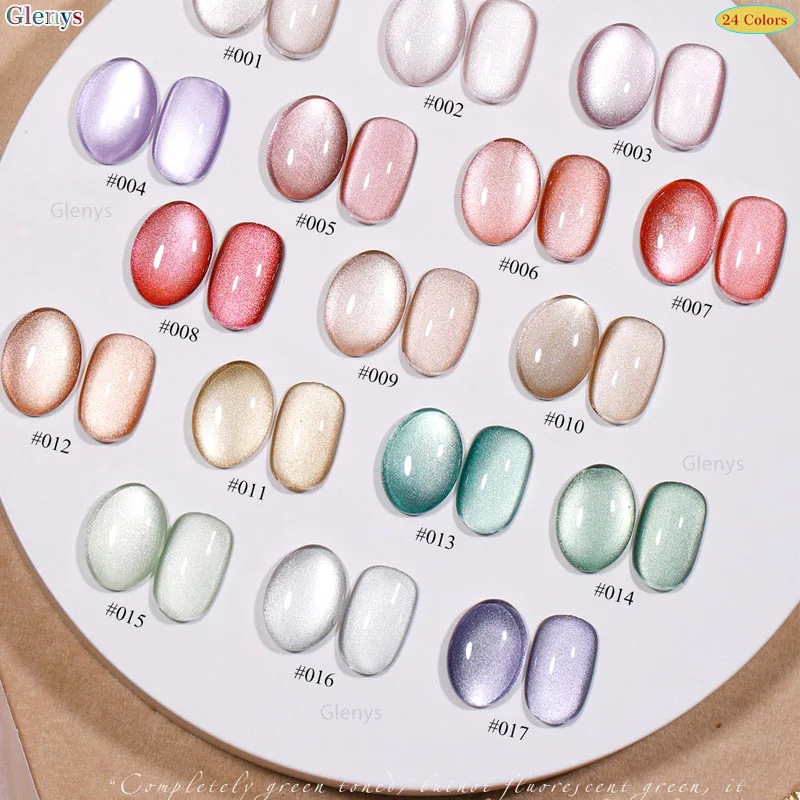 Glemys 24 couleurs oeil de chat vernis à ongles gel de trempage populaire frais et beau salon de manucure vernis d'art des ongles ensemble d'apprentissage