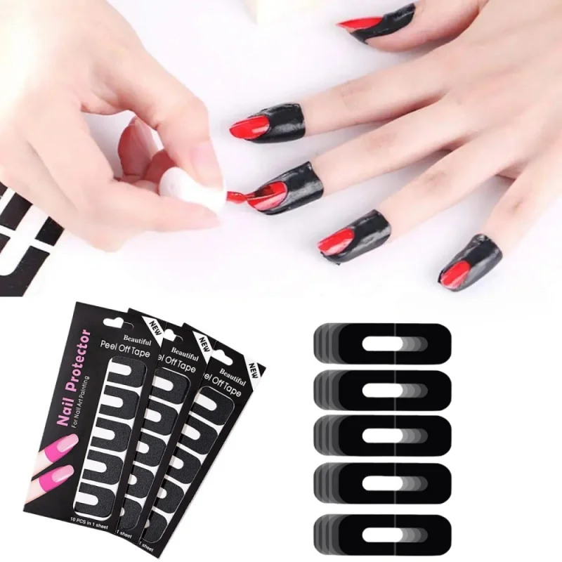 20/50pcs Nail Art Anti-Spill สติกเกอร์เริ่มต้น U-Shape Finger EDGE เล็บ Anti-Overflow Patch ฉีกขาดเล็บเจลซิลิโคน