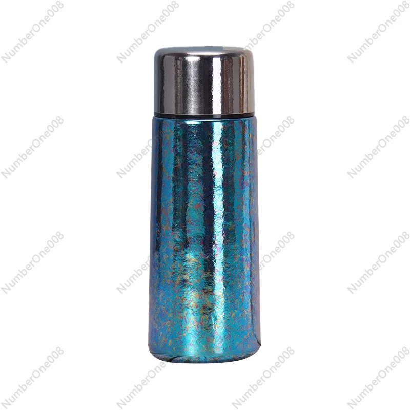 New Inner Outer Pure Titanium Thermos Cup Women High Aesthetic Portable Outdoor Travel Mug Tea Separation Brewing Cup