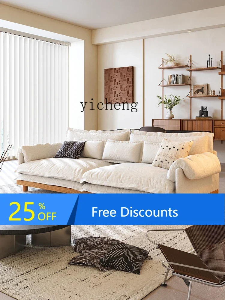 

LYY Log Style Removable and Washable Cotton Linen Fabric Sofa Small Apartment Black Cat Claw Leather