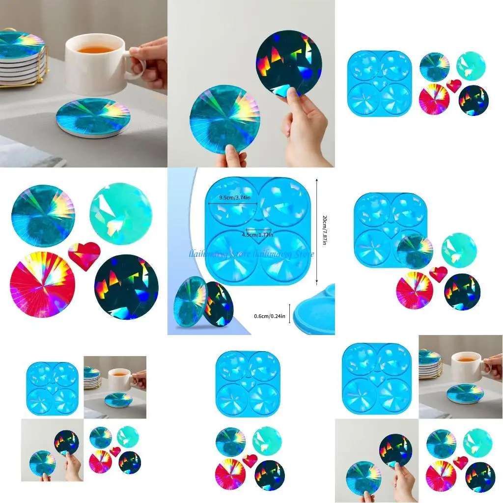 

573B Cup Tray Mould Round Moulds for Resin Casting Coasters