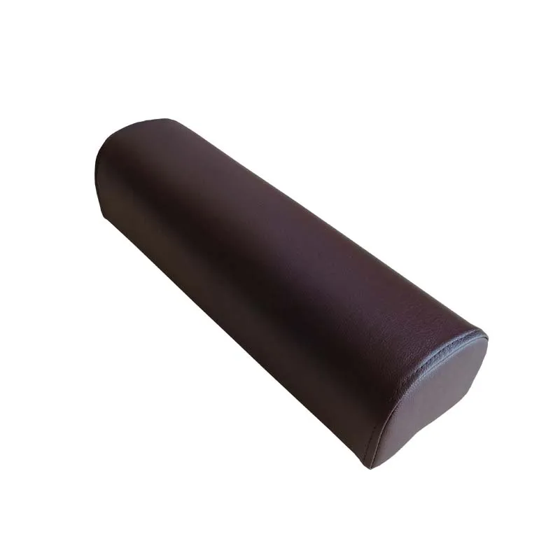 Leather Bolster Semi-Roll Pillow Ankle Knee Support Leg Elevation Back Lumbar Neck Pain Relief Density Foam Massage Bed Table