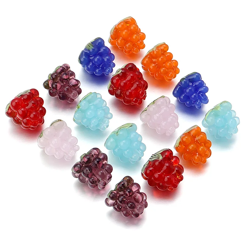 Lampwork Himbeerperlen 2 Stück/Set Frucht-Glasperlen für Anhänger Halskette Armband DIY Herstellung Kostenloser Versand – Detail 5