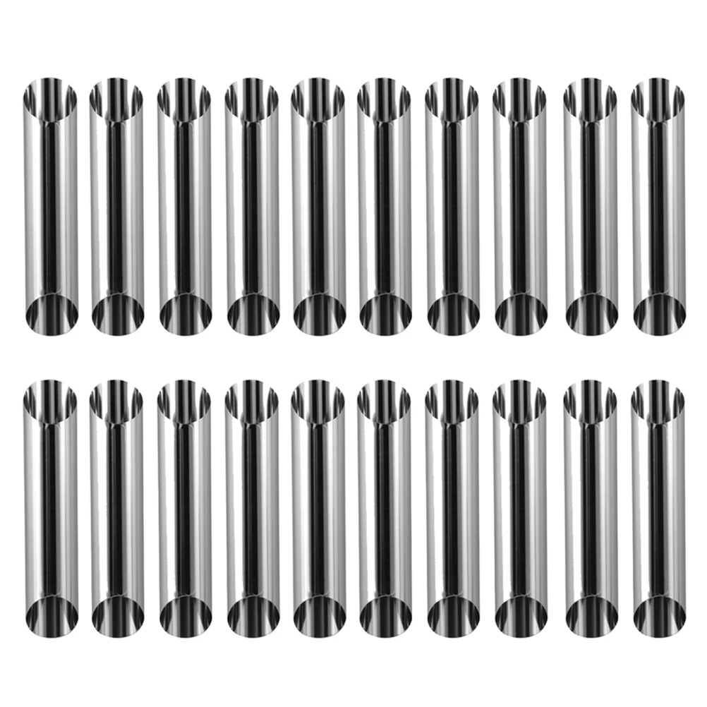 

20Pcs Stainless Steel Cannoli Tube Mold Cylinder Shape Baking Tubes Food Grade Bread Roll Molds Reusable Pastry Baking