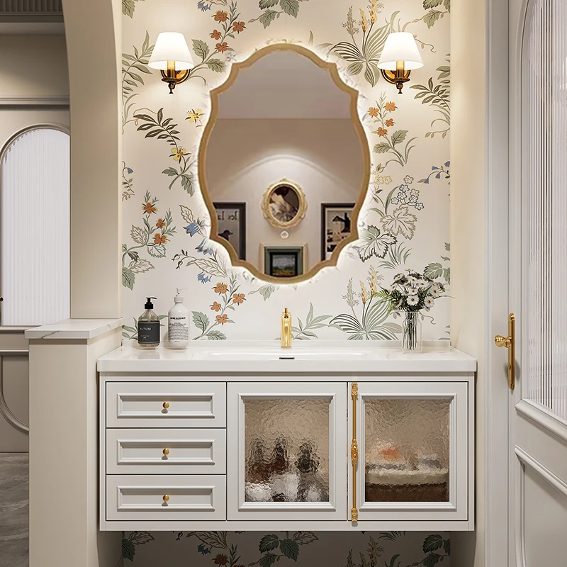 

Shower Led Lighting Bathroom Cabinets Multifunction Vanity Drawers Storage Bathroom Wall-mounted Oak Furniture Gabinetti MHYSG
