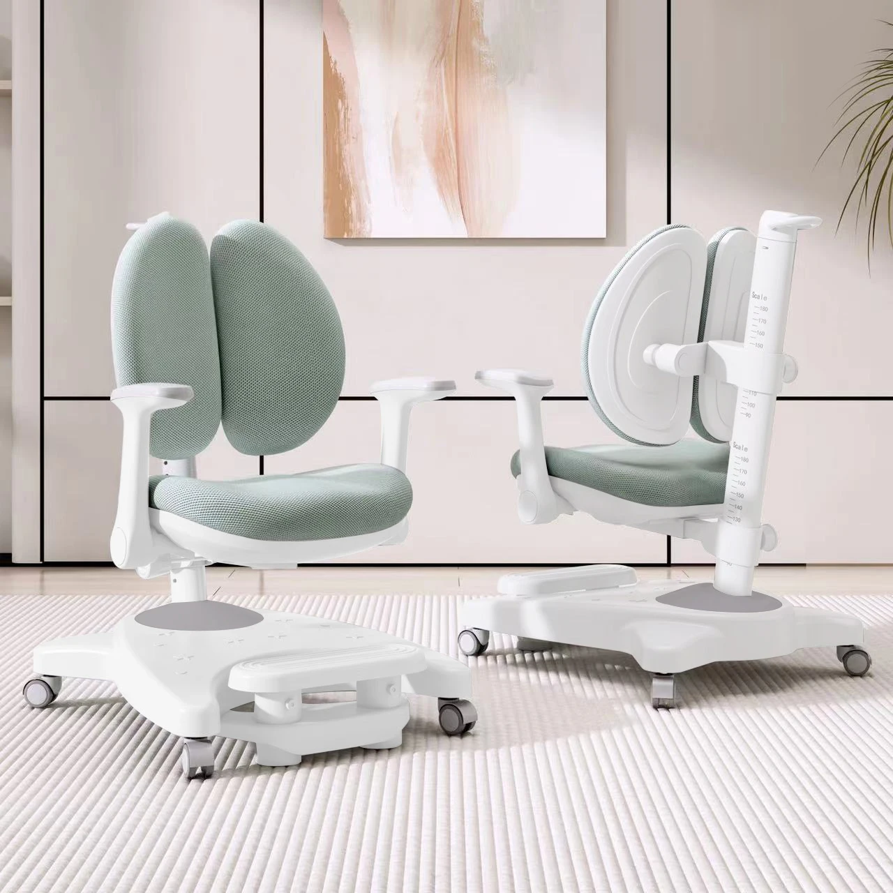 #￥Modern Ergonomic Smart Learning Chair for Children Elevating Design Anti-Hunchback With Wheel Kids Study Chair for Child