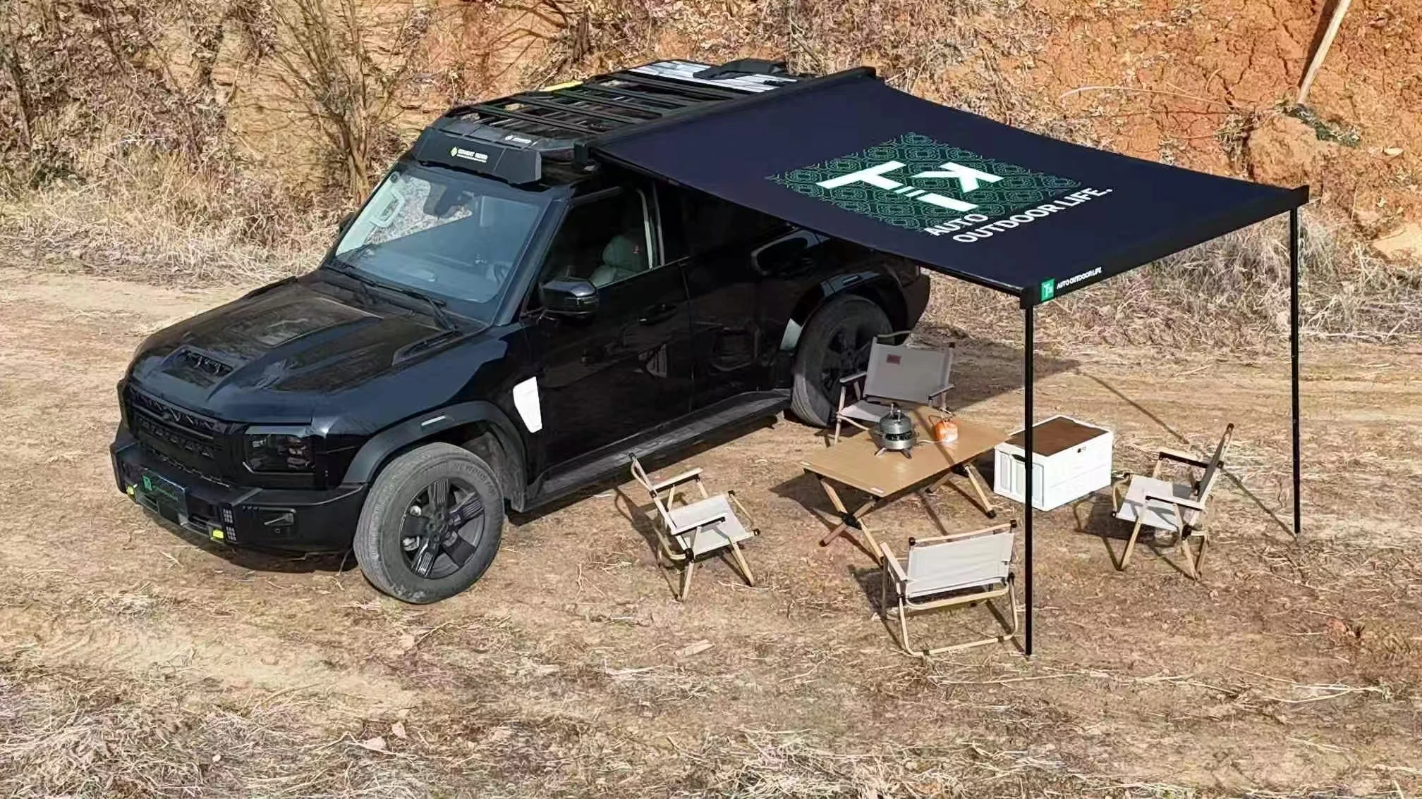 

Electric Vehicle Side Awning, Retractable Car Side Sun Shade for RV, SUV, Van and Truck