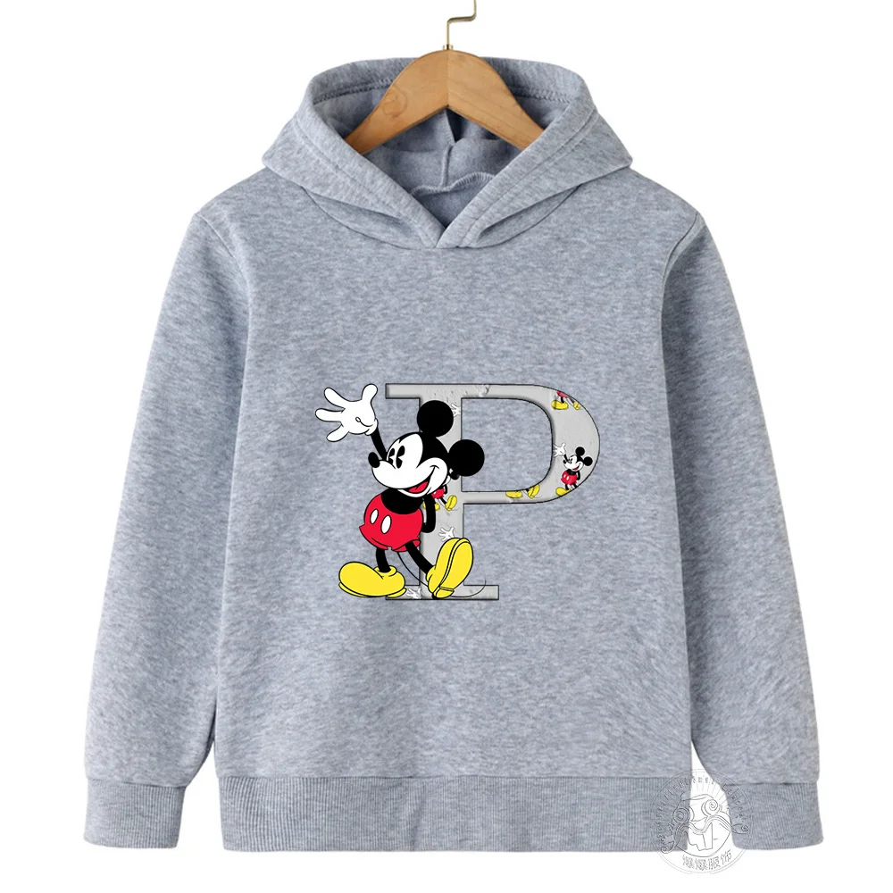 Mickey Clothing Children\'s cartoon letters abcd Long sleeve printed hoodie Children\'s clothing Boys Sweatshirt spring fall tops