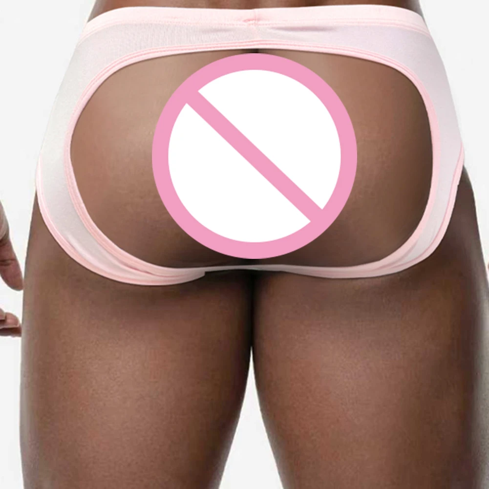 

Men Sexy Low Waist Hollow Lingerie Open Butt Briefs Gay Sissy Pouch Underwear For Hot Man Sports Summer Men's Panties Underpants