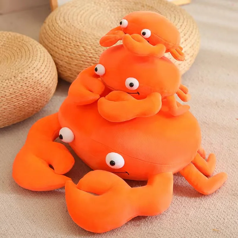 Nice Creative Plush Toy Simulation Lobster Crab Doll Hat Soft Filling Sleeping Pillow Funny Activity Gift For Boys And Girls