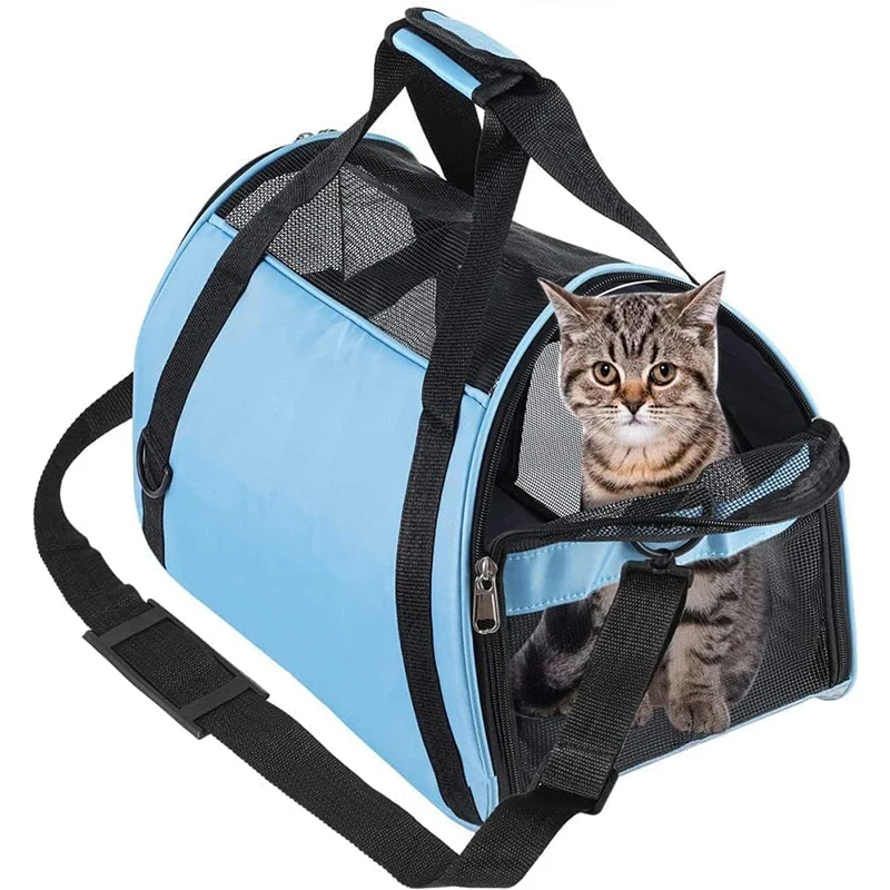 

Pet Carrier Airline Approved Soft-Sided Foldable Puppy Dog Cat Carrier With Breathable Mesh For Small Medium Cats Dogs Rabbits