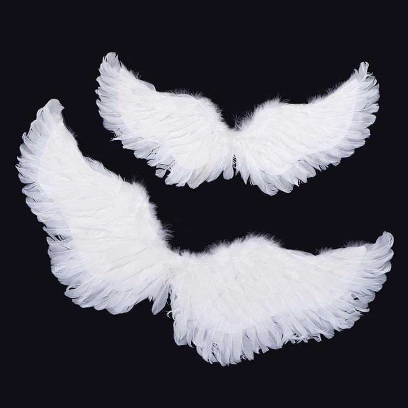 Image of 60/80cm Schwalben-Weiße Engelsflügel mit Elastischen Bändern Kinder-Performance-Requisiten Party-Festival-Dekoration