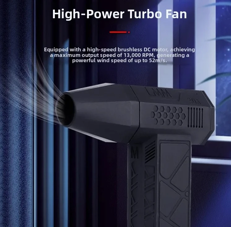 مروحة محرك عالية السرعة بدون فرش (شفط ونفخ متكامل أسود)، تنظيم سرعات 3 سرعات، حقيبة تخزين مروحة عالية الطاقة #3
