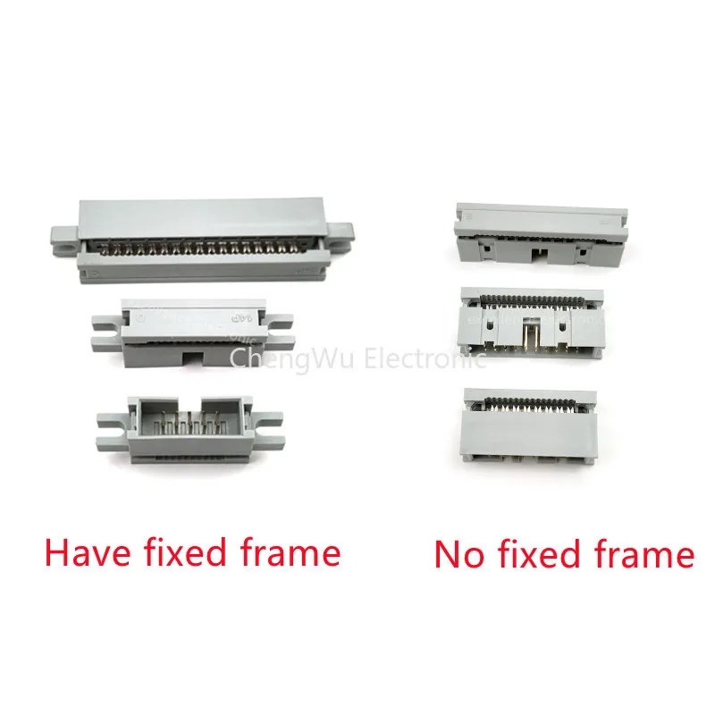 2pcs 2.54MM Pitch IDC Type Box Header 10/14/16/18/20/30/34/40/50 PIN Connector Male Headers for 1.27mm Pitch Flat Cable