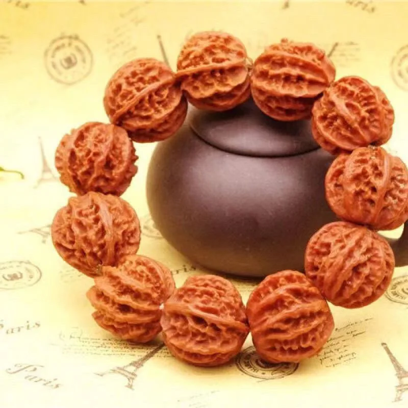 

Tou Gou Wenwan Walnut Beijing Eight-Side Bracelet, Handheld Wild Loose Beads, Men's Accessory, Patinaed Small Autumn S