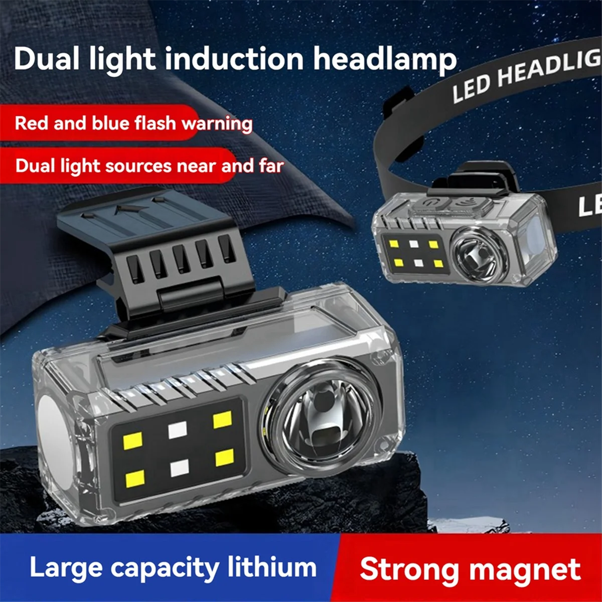 A71P في الهواء الطلق ليلة الصيد المصابيح الأمامية المحمولة متعددة الوظائف المصابيح الأمامية القابلة لإعادة الشحن التخييم الإضاءة المصابيح الأمامية #6