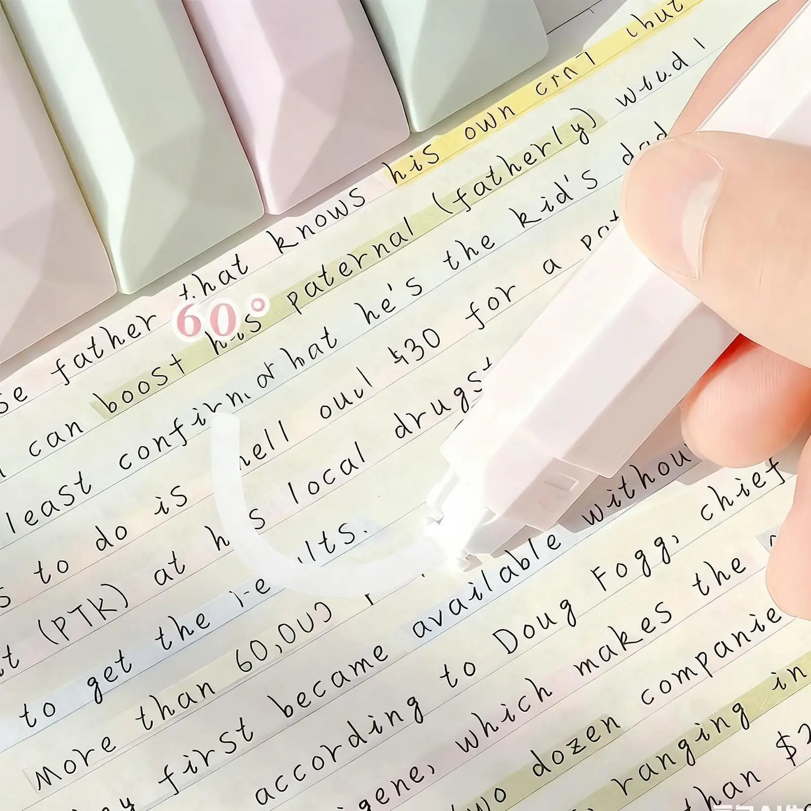 شريط مصحح صامت مكون من 5 قطع بألوان الباستيل، تنظيف فوري، شريط تصحيح للوازم المدرسية للمكتب والفصول الدراسية والكلية