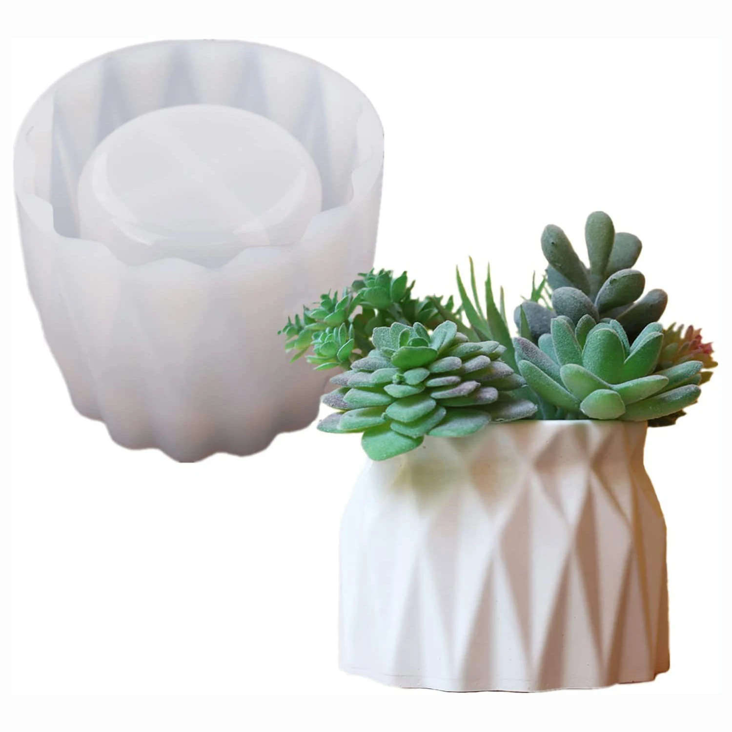 

Concrete Flowerpot Silicone Mold DIY Epoxy Resin Plaster Cement Flower Pot Vase Mould Handicraft Making Candle Jar Molds