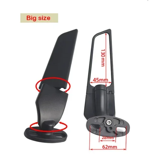 Wind Wing Rotating Rearview Mirror For Suzuki GSXR 600 750 1000 K8 GSX1300R GSX650F GSX-R ZX10R Modified Motorcycle Mirrors