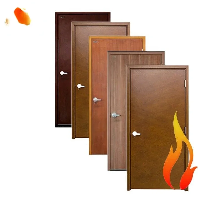 Factory wholesale popular hotel fireproof interior wood door for houses interior wooden fire rated doors with UL WH approve