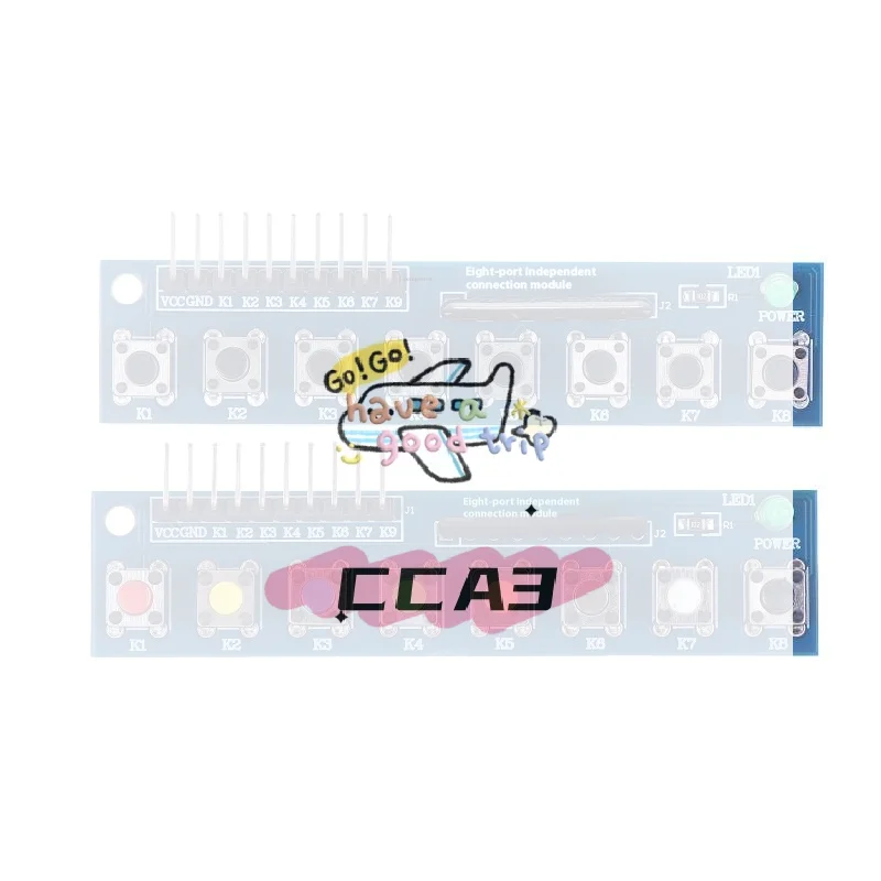 

8 Independent Key Button Touch Button Module With LED Indicator Keyboard Module Keypad Module For Arduino ARM