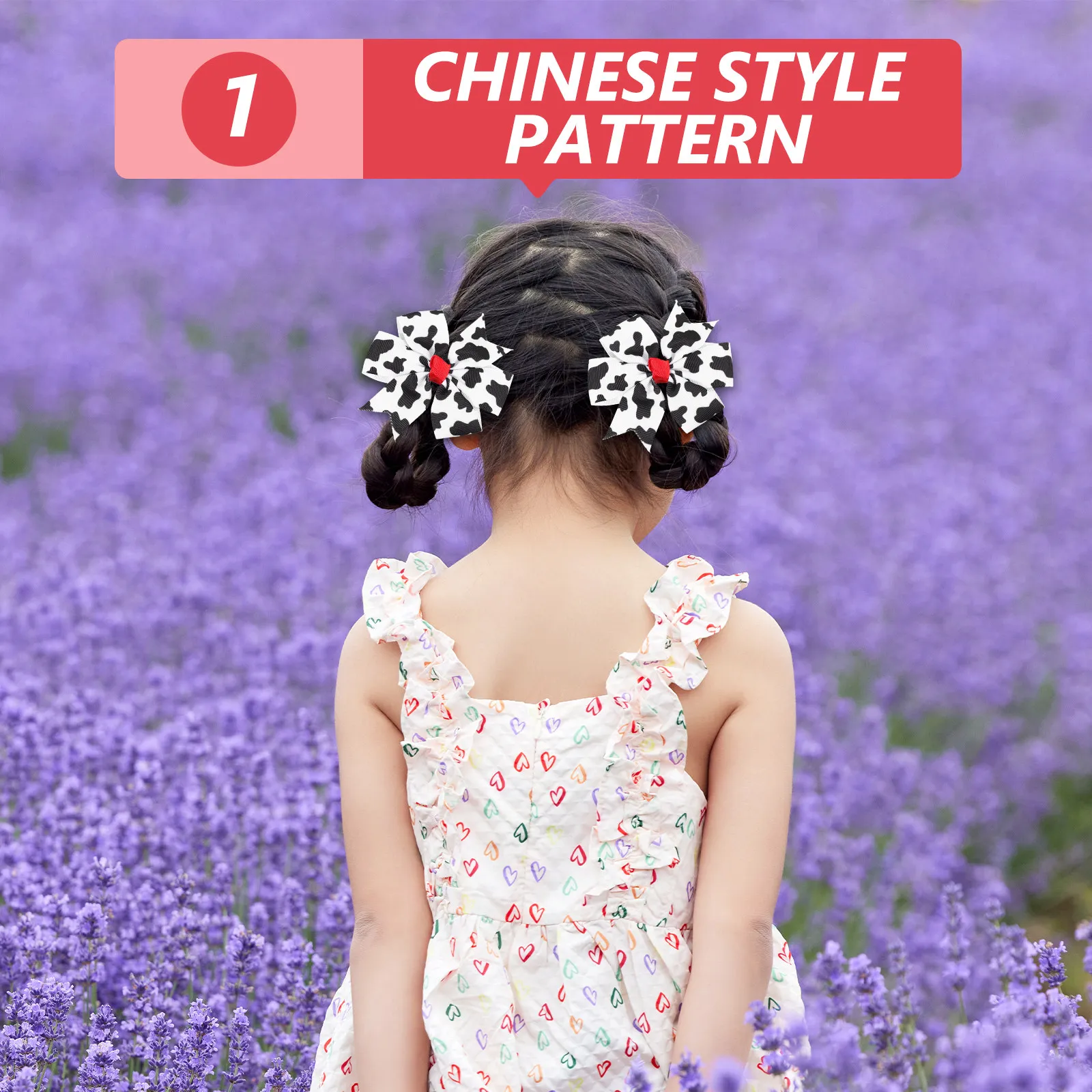 

2Pcs Cow Print Fabric Bow Hair Clip Cute Adorable Hair Accessory for Girls Women Secure Clip for Parties Weddings Daily Use