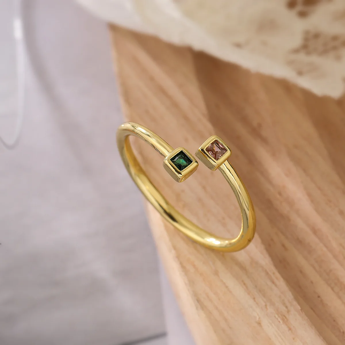 New Stainless Steel Zirconia Ring for Woman Gold Color Simple Style Ring Festival Party Fashion Jewelry Dropshipping