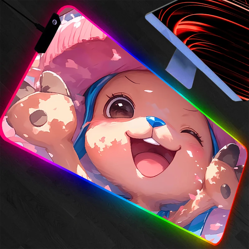 One Piece RGB Mouse Pad Gamers Large Computer Extended Game LED Mousepad Desk Mat Keyboard Rubber Backlight Carpet  Durable