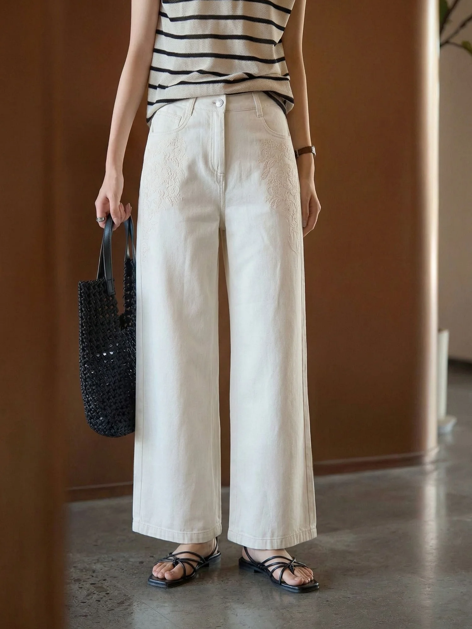 

Женские модные летние брюки с высокой талией, прямые, из хлопка, повседневные, свободные, удобные, стройнящие, длинные