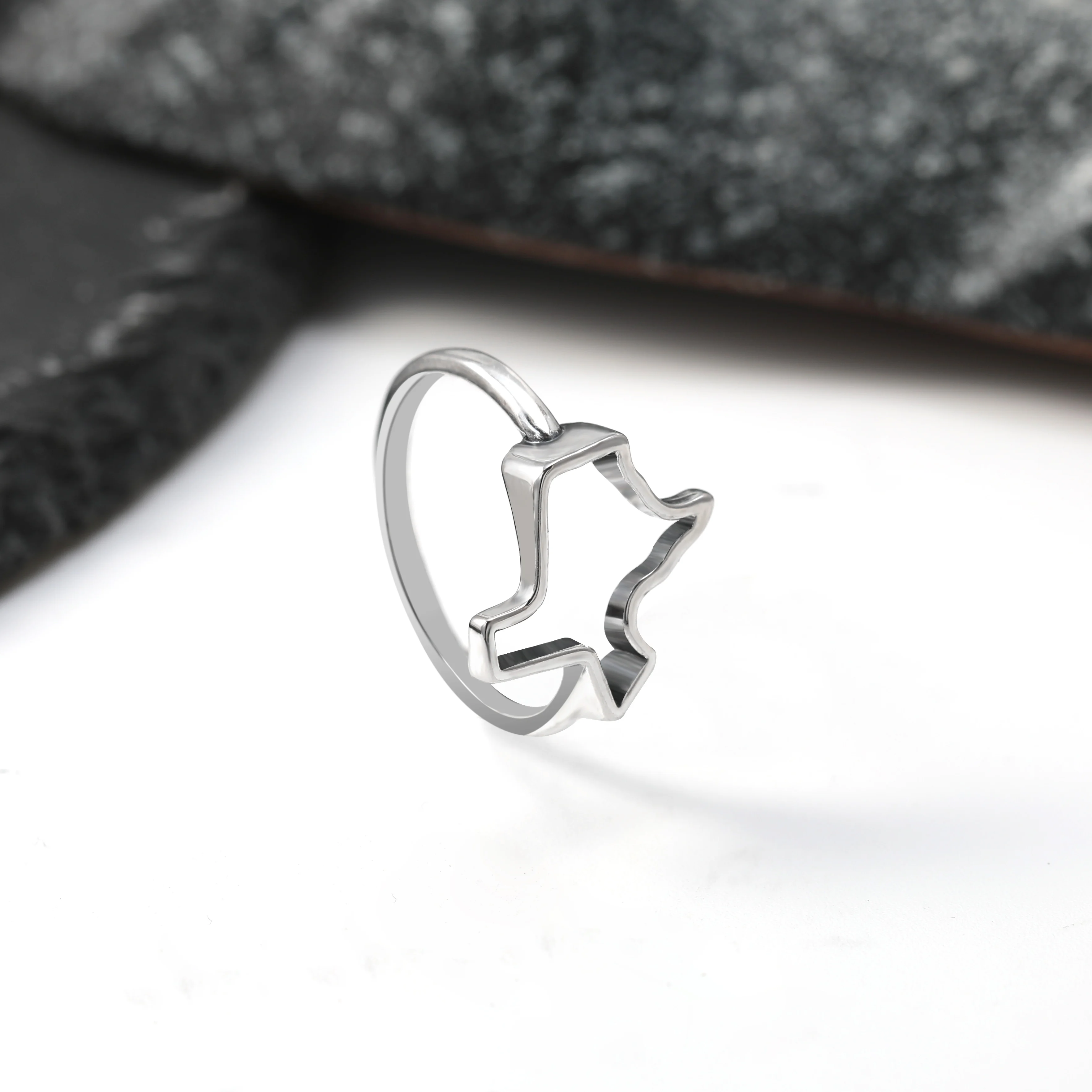 

R012 genuine 925 sterling silver classic fashionable closed ring Texas forged ring