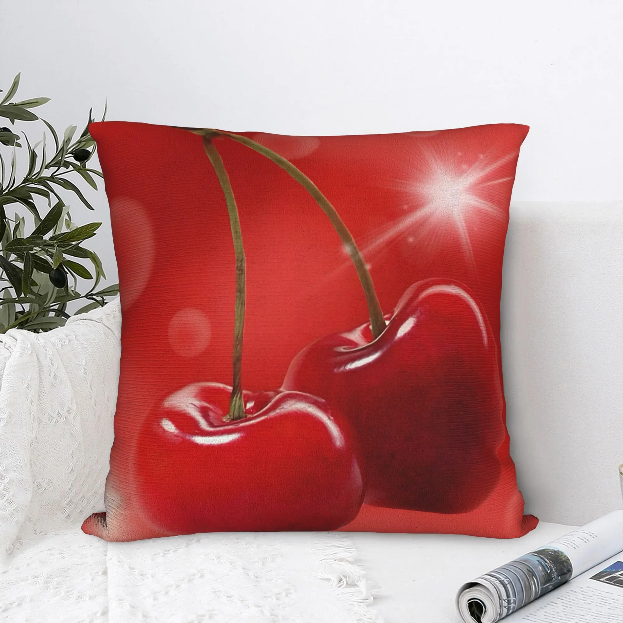 Cherry Frutiger Aero Square Pillowcases Polyester Sofa  Cushion Case Funny Decor Pillowcase 45*45