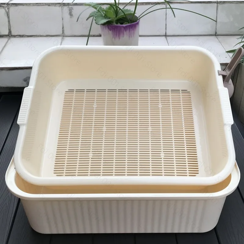 Double Layer Large Cat Litter Box Odor Isolation Pet Toilet for Cats Rabbits Turtle Hatchlings