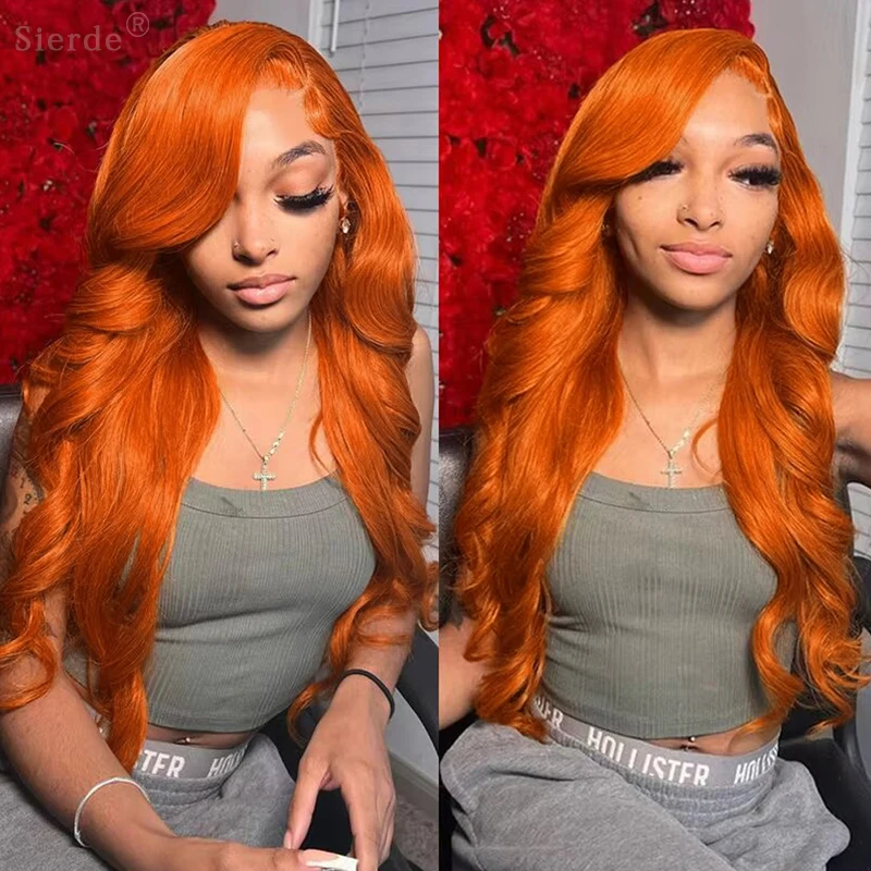 

Рыжий Оранжевый 13x6 Парик из натуральных волос на кружеве Цветной 350 Оранжевый объемная волна 13x4 Прозрачные кружевные фронтальные парики для женщин 200%
